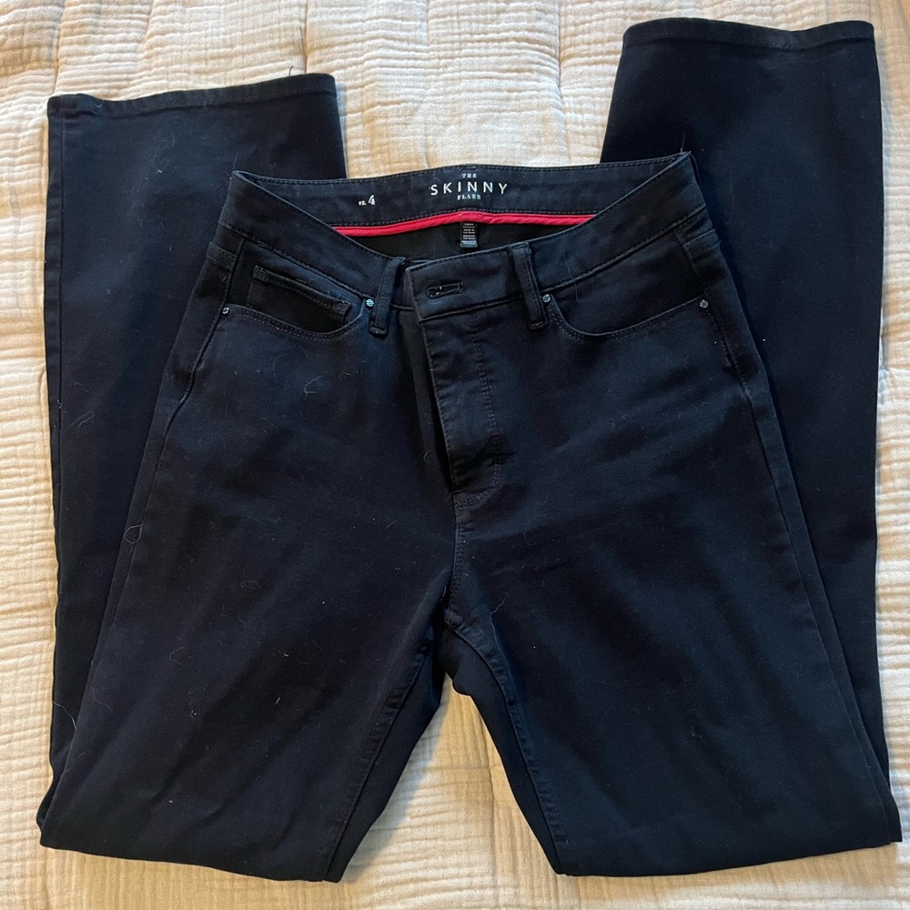 WHBM CURVY Black Skinny Flare Jeans